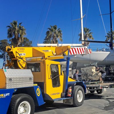 Wilsonlift Newcastle Harbour boat engine lift for rebuild 1000-2