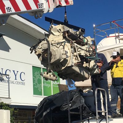 Wilsonlift Newcastle Harbour boat engine lift for rebuild 1000-4